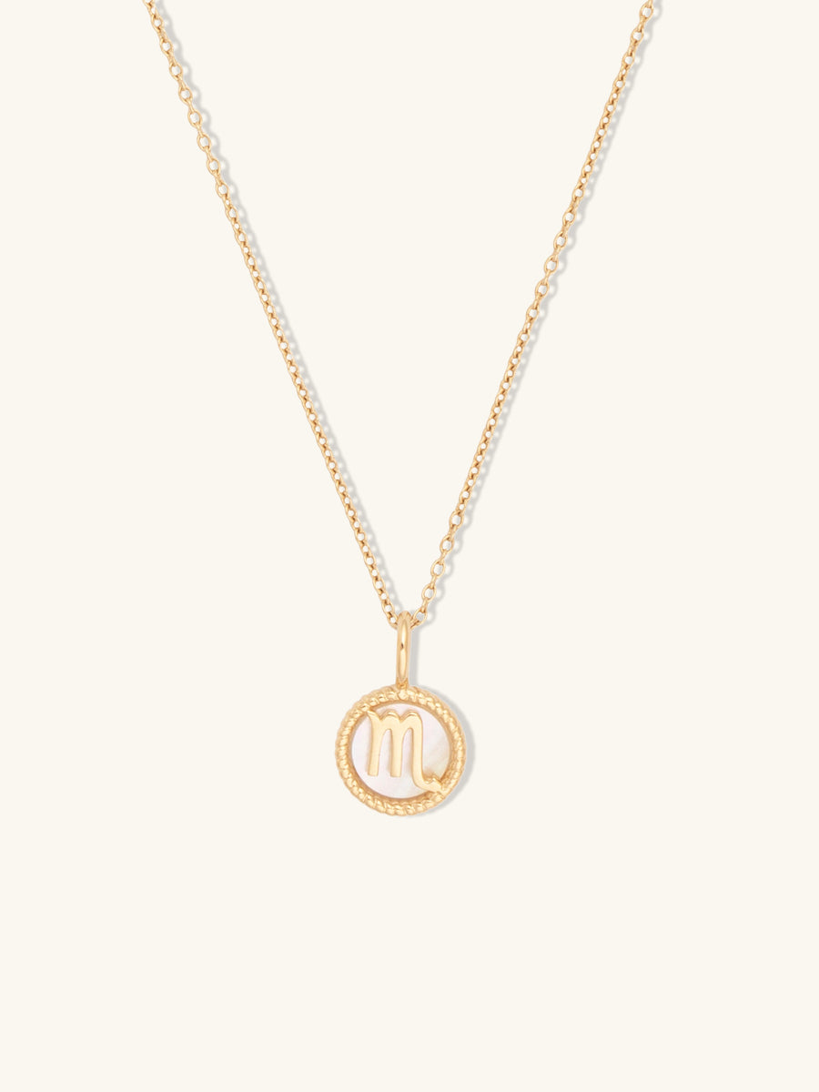 Scorpio Zodiac Mother of Pearl 14K Gold Vermeil Pendant | Wanderlust + Co