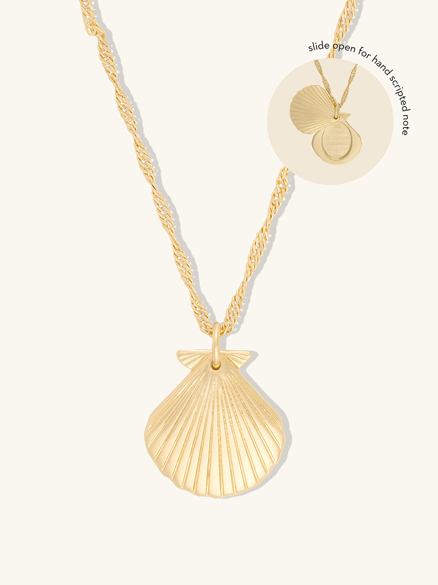 Seashell Gold Locket Necklace