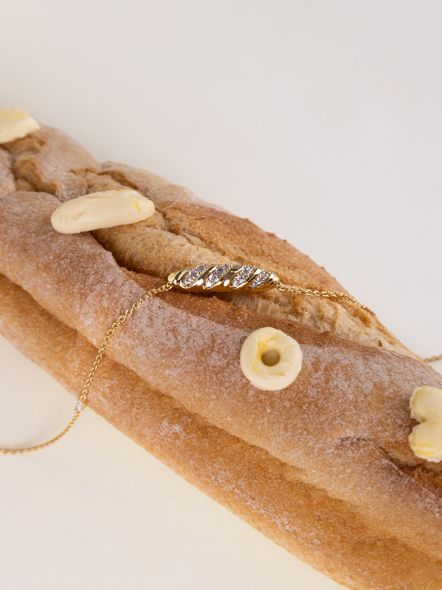 Baguette Pave Gold Necklace | Wanderlust + Co