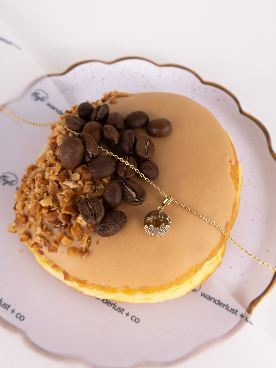 Donut Coffee Glazed Gold Necklace | Wanderlust + Co