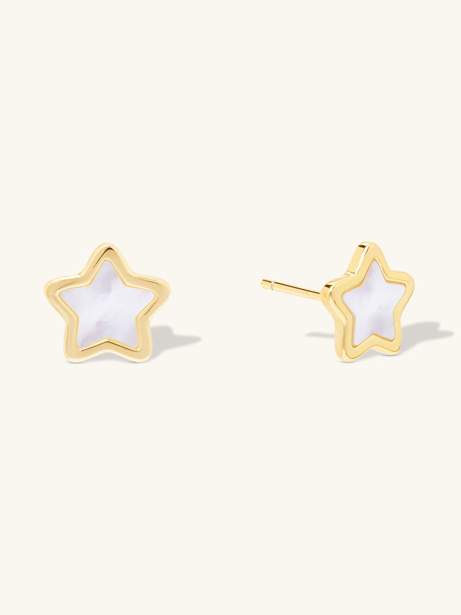 Star Pearl & Gold Stud Earrings | Wanderlust + Co