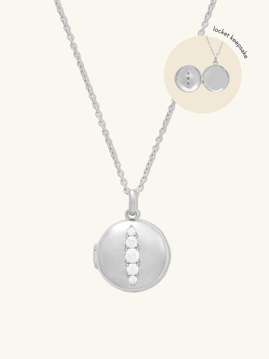 Starburst 925 Sterling Silver Locket Necklace