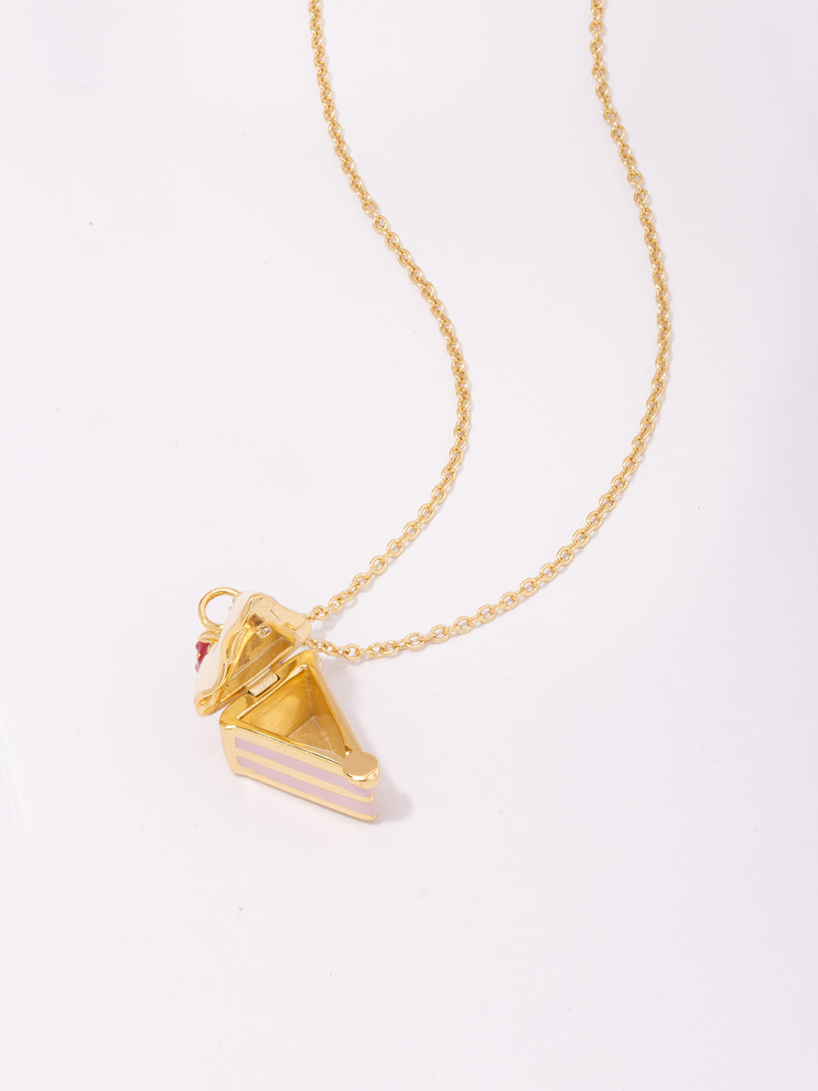 Strawberry Shortcake Gold Locket Necklace | Wanderlust + Co