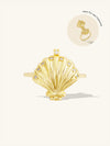 Sundaze Shell Gold Locket Ring