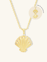 Sundaze Shell Locket Gold Necklace