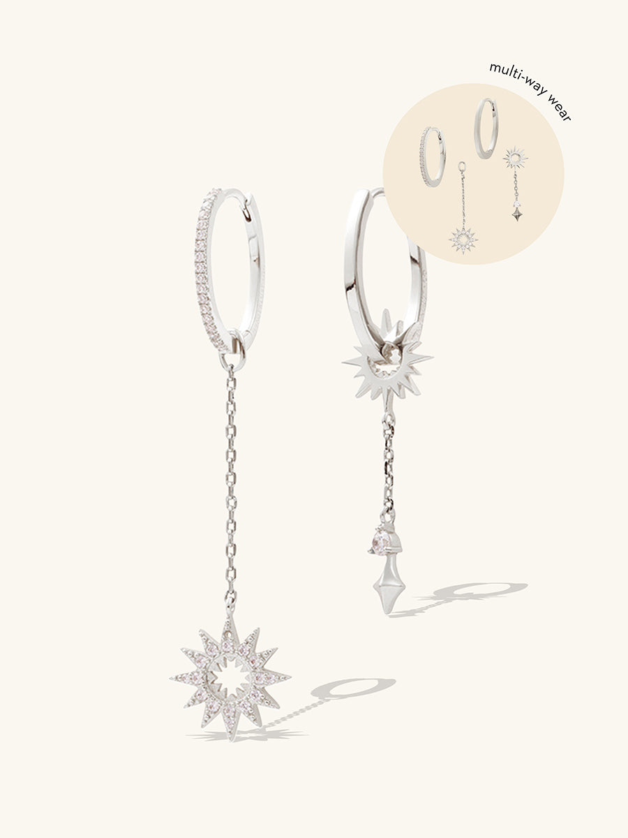 Sunlit Drop Silver Earrings