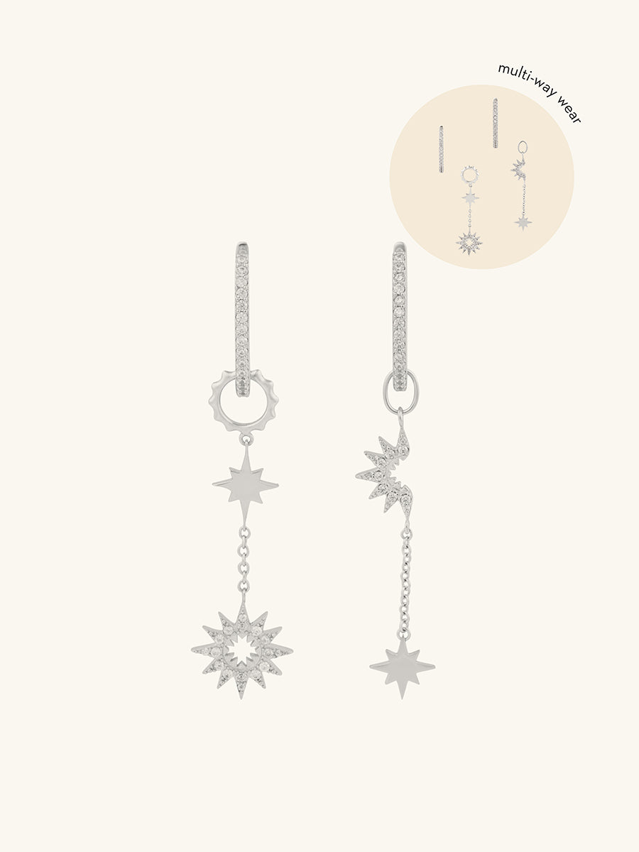Sunlit Nova Silver Drop Earrings