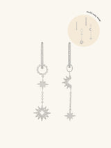 Sunlit Nova Silver Drop Earrings