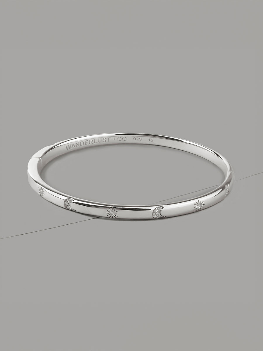Sunlit 925 Sterling Silver Bangle | Wanderlust + Co