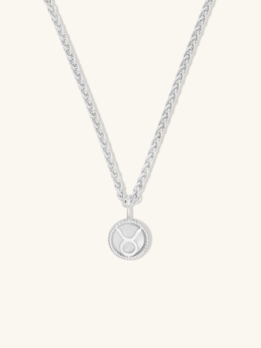 Taurus Zodiac Mother of Pearl 925 Sterling Silver Pendant | Wanderlust + Co
