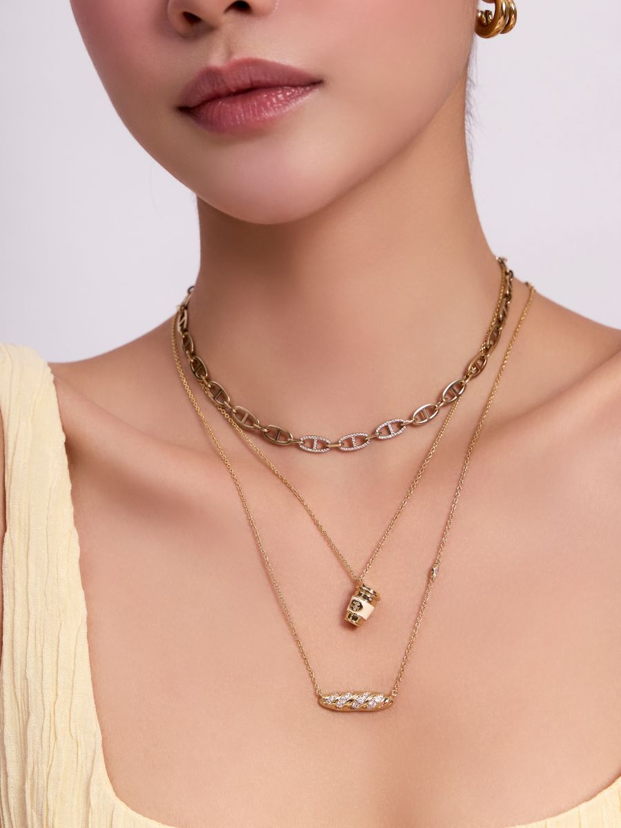 Multi Link Anchor 14K Gold Vermeil Chain Necklace