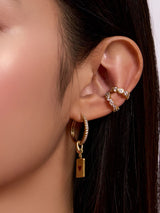 Heart Bezel Gold 9mm Ear Cuff
