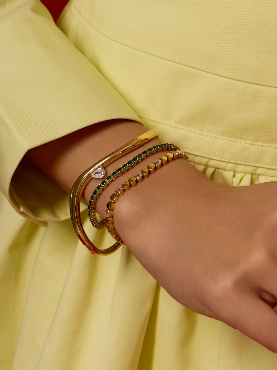 Multi Hearts 14K Gold Vermeil Bracelet