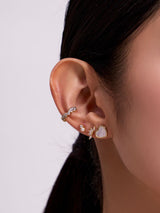 Heart Pearl & Gold Stud Earrings