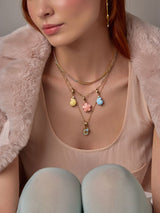 Pave 14K Gold Vermeil Rainbow Tennis Necklace