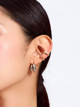 Hailey Double Nano Hoop 9mm Silver Earrings