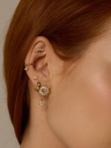 Sunlit Crescent Gold Drop Earrings