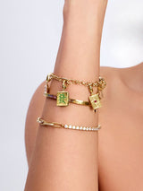 Pave Link Chain 14K Gold Vermeil Tennis Bracelet