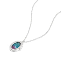 Aura Ombre Fuchsia & Turquoise Silver Locket Necklace | Wanderlust + Co