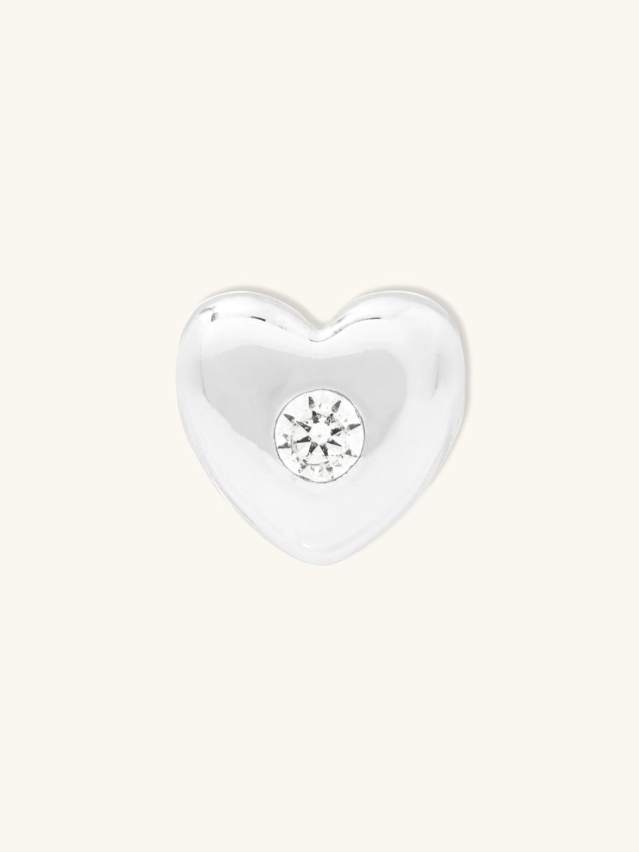 Petite Birthstone Heart Bubble Silver Charm | Wanderlust + Co