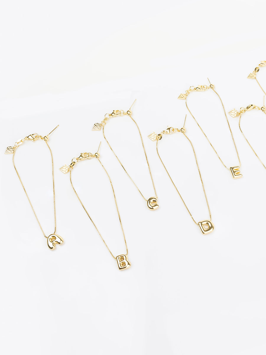 Petite Alphabet Bubble Gold Bracelet