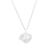 Heart Mother Of Pearl Silver Locket Necklace | Wanderlust + Co