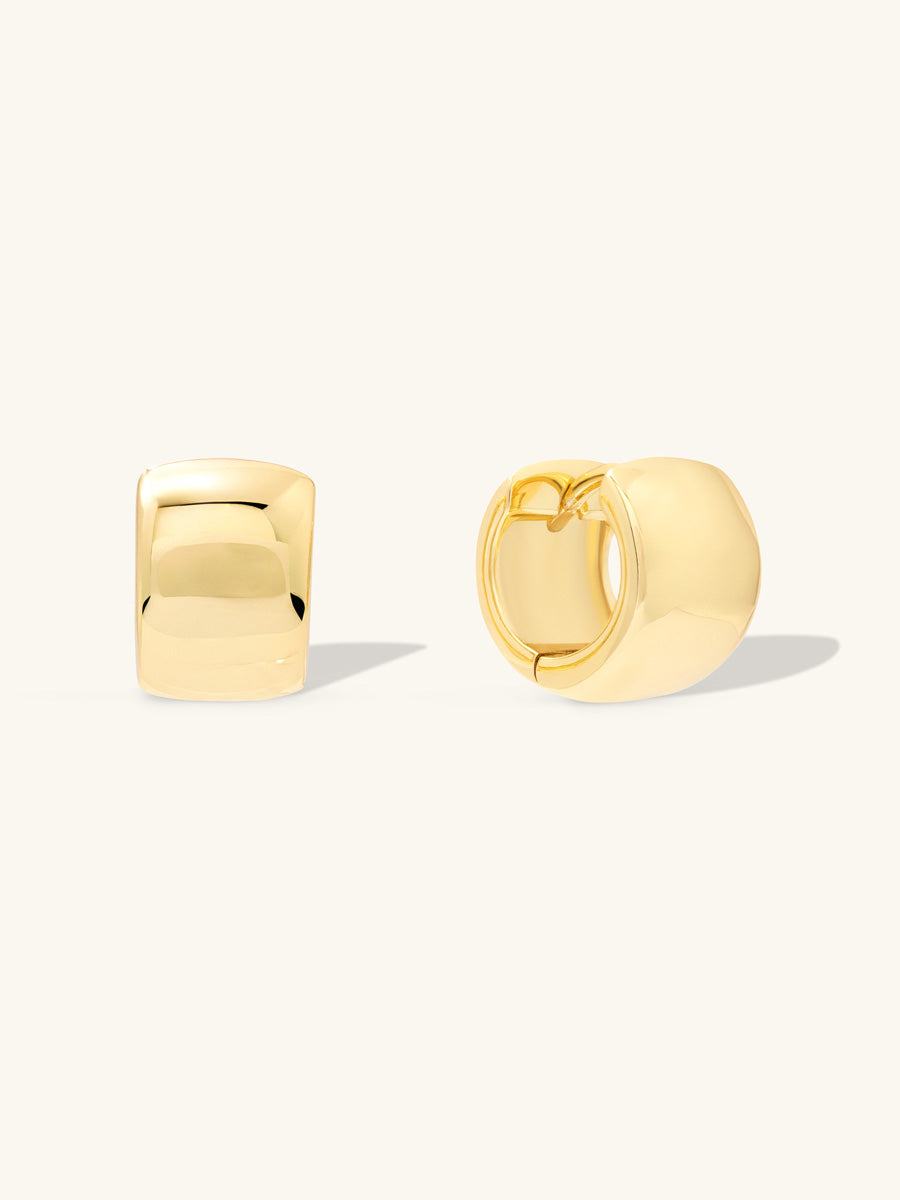 Classic Bold Gold 7mm Baby Huggie Earrings | Wanderlust + Co