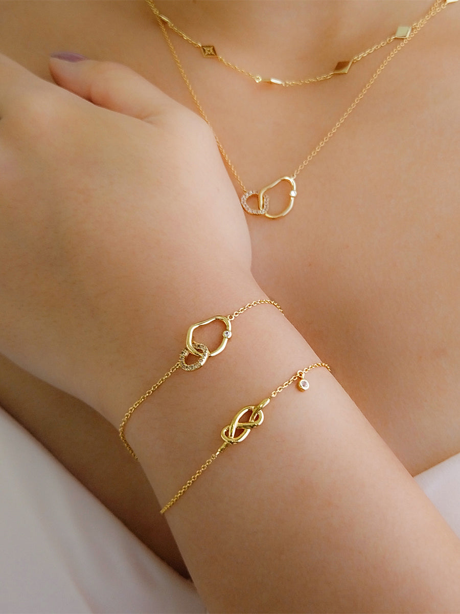 Infinity Link Pave 14K Gold Vermeil Bracelet