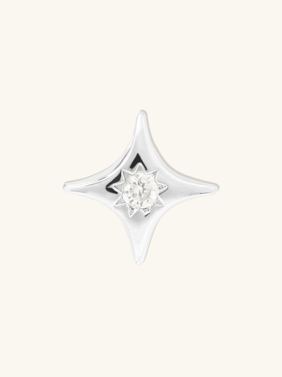 Petite Birthstone Star Bubble Silver Charm