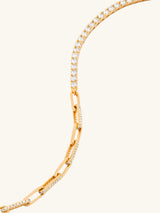 Pave Link Chain 14K Gold Vermeil Tennis Bracelet
