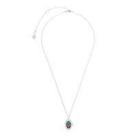 Aura Ombre Fuchsia & Turquoise Silver Locket Necklace | Wanderlust + Co