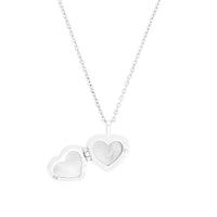 Heart Mother Of Pearl Silver Locket Necklace | Wanderlust + Co