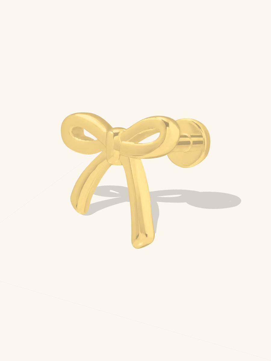Bow Gold Flat Back Earring | Wanderlust + Co
