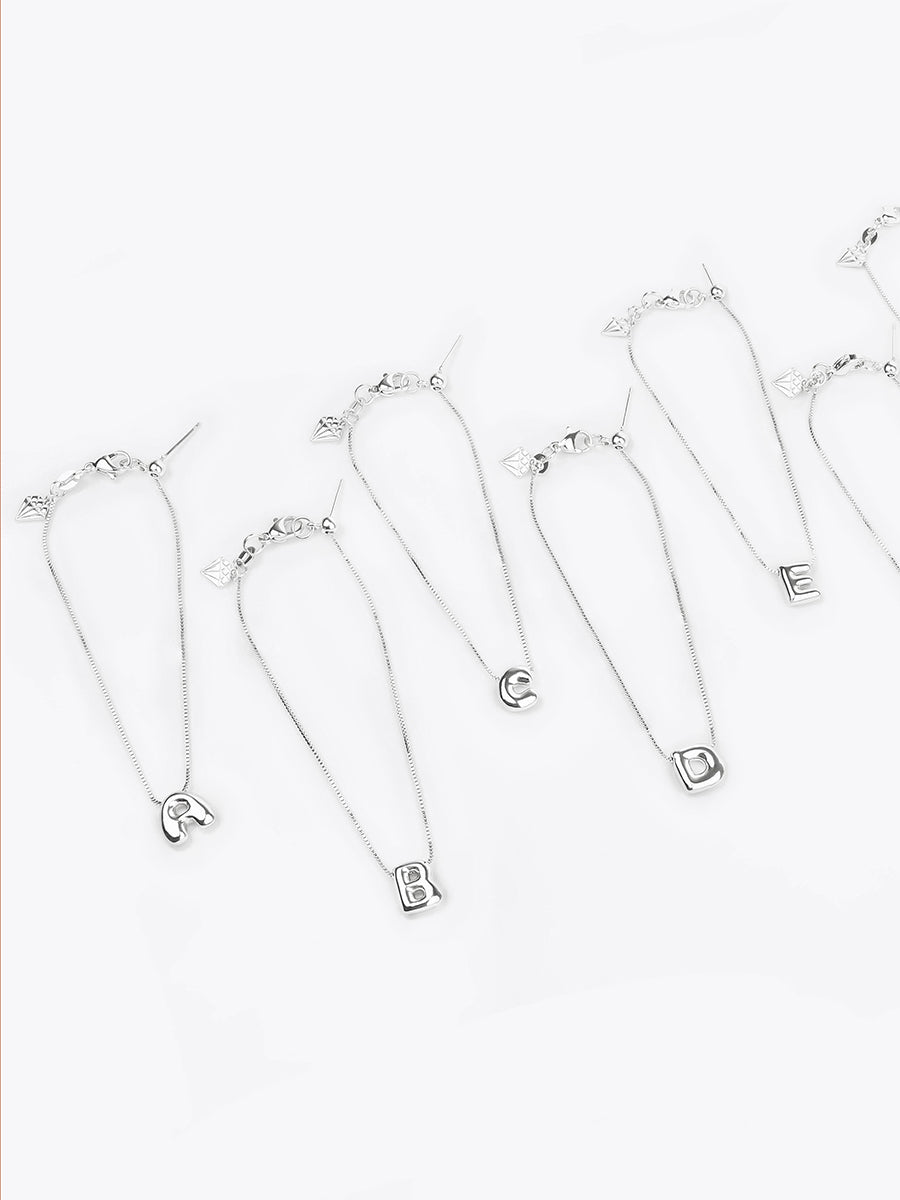 Petite Alphabet Bubble Silver Bracelet