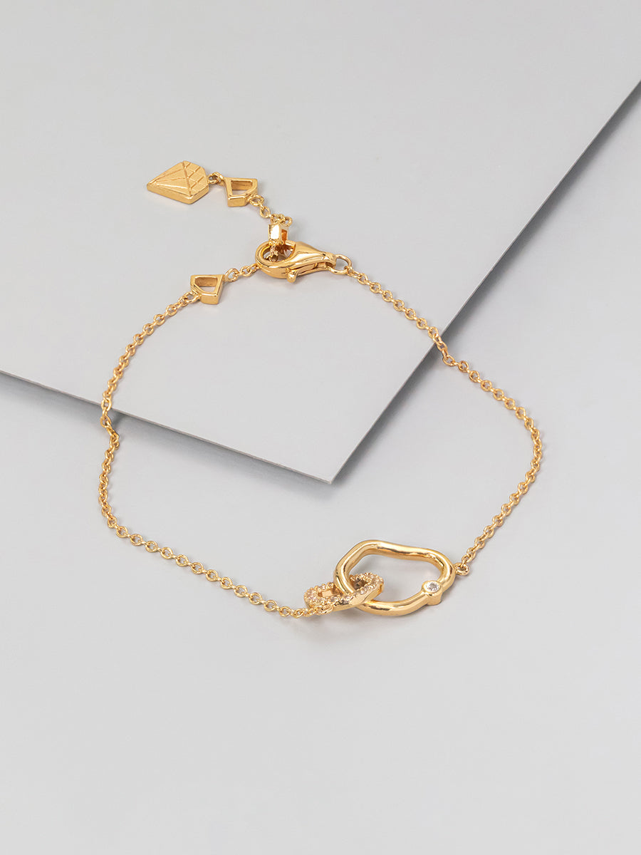 Infinity Link Pave 14K Gold Vermeil Bracelet