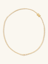Heart Bezel 14k Gold Vermeil Tennis Necklace | Wanderlust + Co