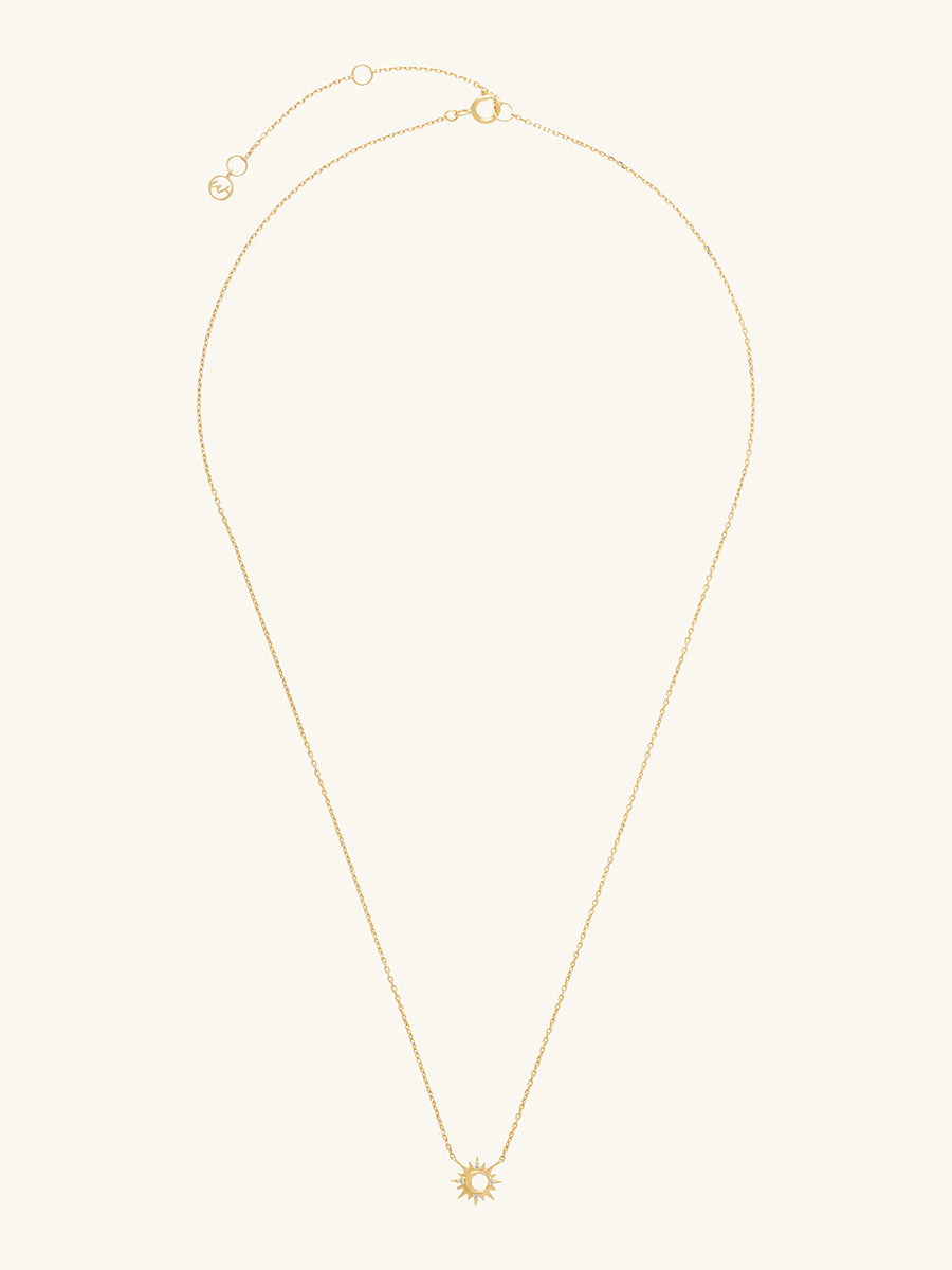 Sunburst Diamond 14K Solid Gold Necklace | Wanderlust + Co