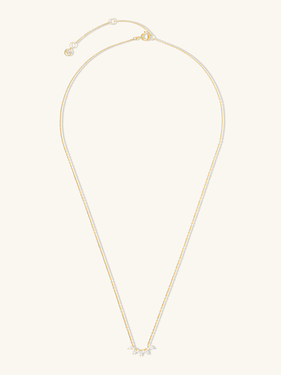 Celestial Diamond & Moonstone 14K Solid Gold Necklace | Wanderlust + Co