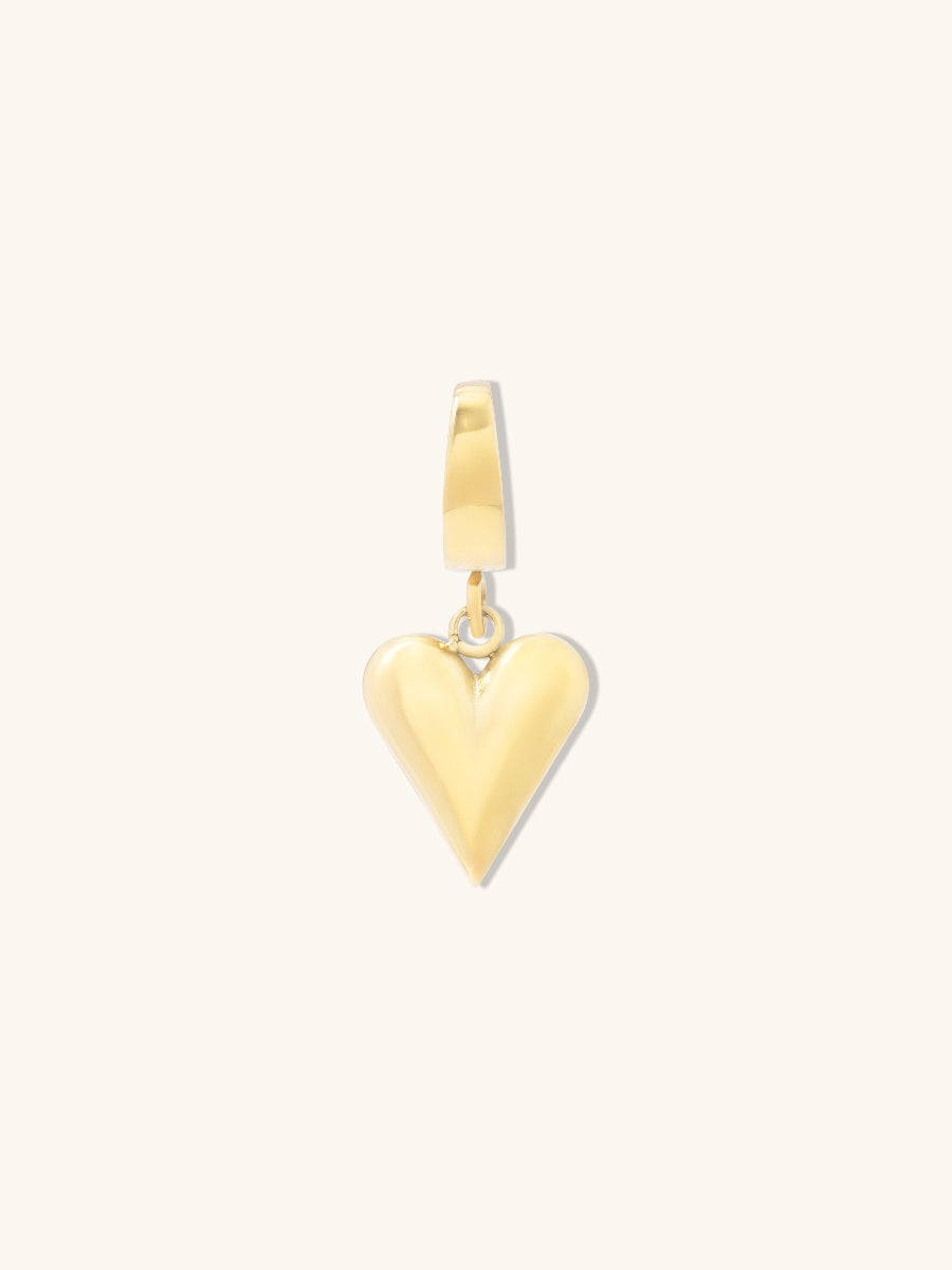 Puffy Heart Gold Charm | Wanderlust + Co