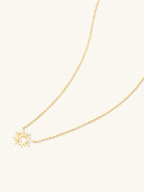 Sunburst Diamond 14K Solid Gold Necklace | Wanderlust + Co