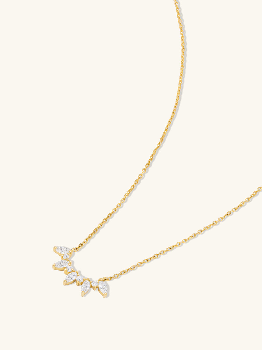 Celestial Diamond & Moonstone 14K Solid Gold Necklace | Wanderlust + Co