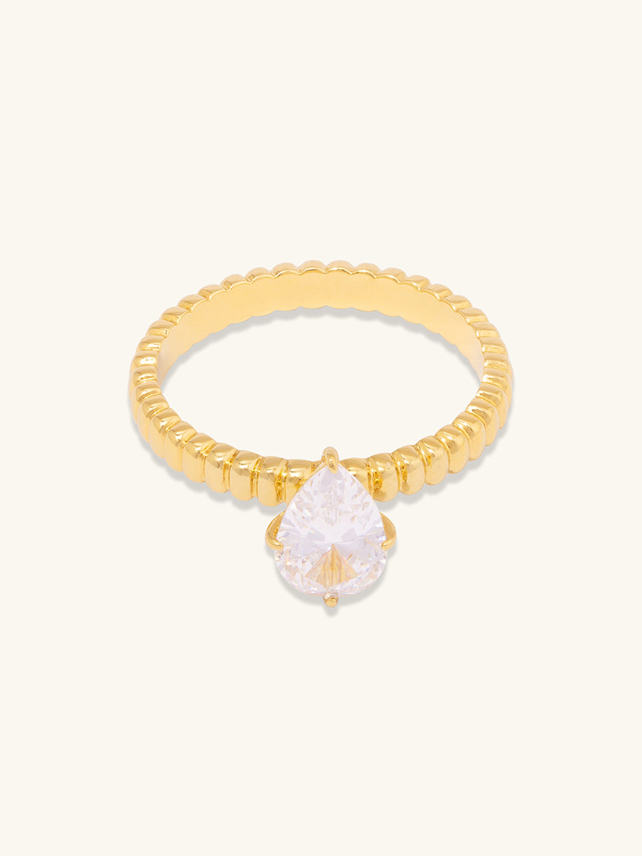 Heirloom Teardrop Diamond 14K Solid Gold Ring | Wanderlust + Co