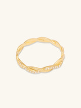 Heirloom Scallop Diamond Pave 14K Solid Gold Ring | Wanderlust + Co