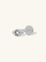 Talisman Eye Diamond 14K White Gold Flat Back Earring