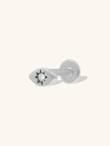 Talisman Eye Diamond 14K White Gold Flat Back Earring
