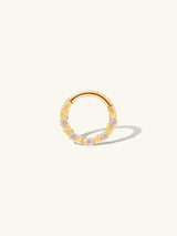 Heirloom Diamond Pave 14K Solid Gold Clicker Hoop Earring | Wanderlust + Co