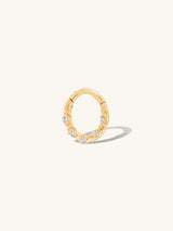 Heirloom Diamond Pave 14K Solid Gold Clicker Hoop Earring | Wanderlust + Co