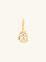 Heirloom Bezel Teardrop Diamond 14K Solid Gold Pendant | Wanderlust + Co