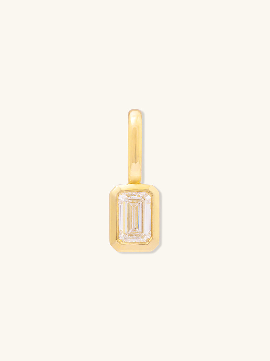 Heirloom Bezel Emerald Diamond 14K Solid Gold Pendant | Wanderlust + Co