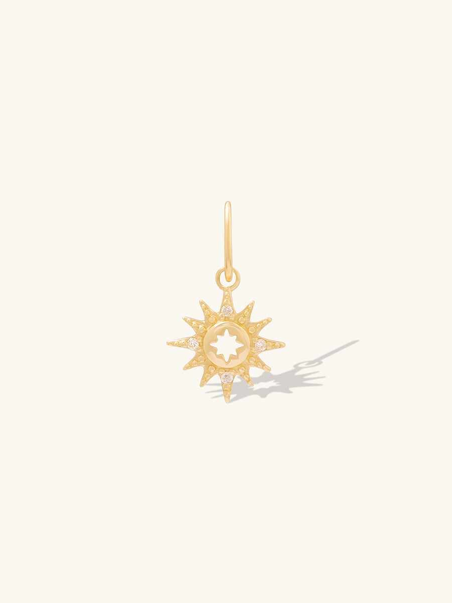 Diamond Sunlit 14K Solid Gold Charm | Wanderlust + Co